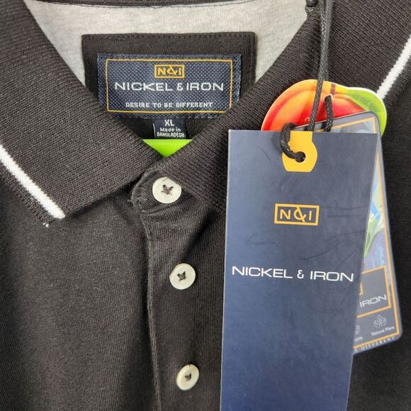 NEW Nickel & Iron Short Sleeve Casual Soft Knit Cotton Short Sleeve Polo XL - Picture 4 of 5